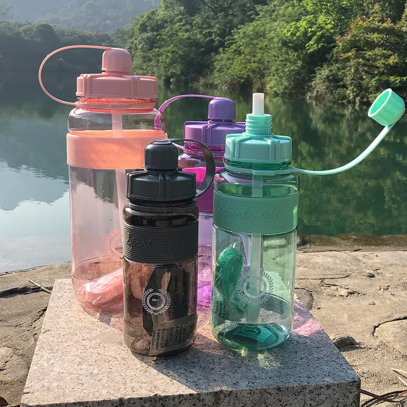 Large Water Bottles 2000ML Portable Outdoor Sports Safety Solid PC Plastic Drinking Cup Birth Gift Men Couple Customized Logo