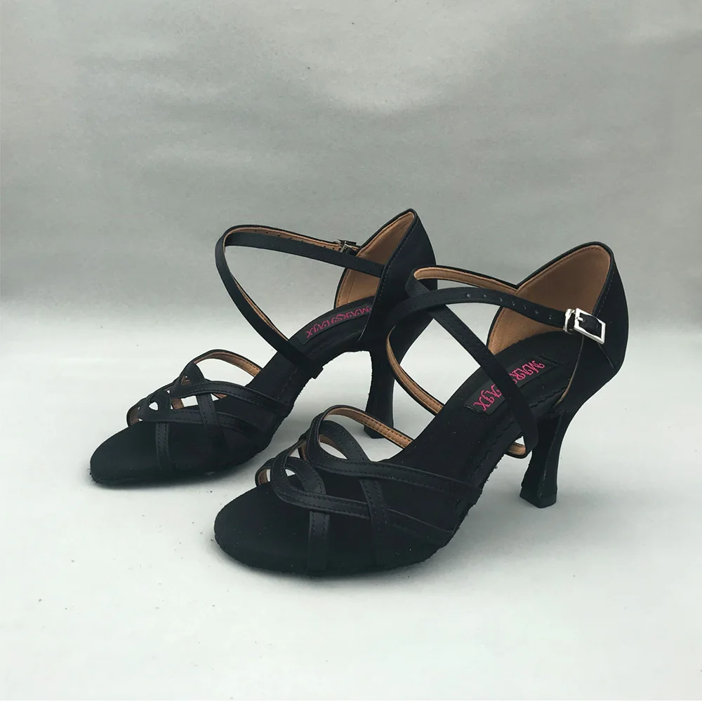 8.5cm heel Latin Dance Shoes For women Salsa shoes pratice shoes comfortable latin shoes MS6228BLK low heel high heel available