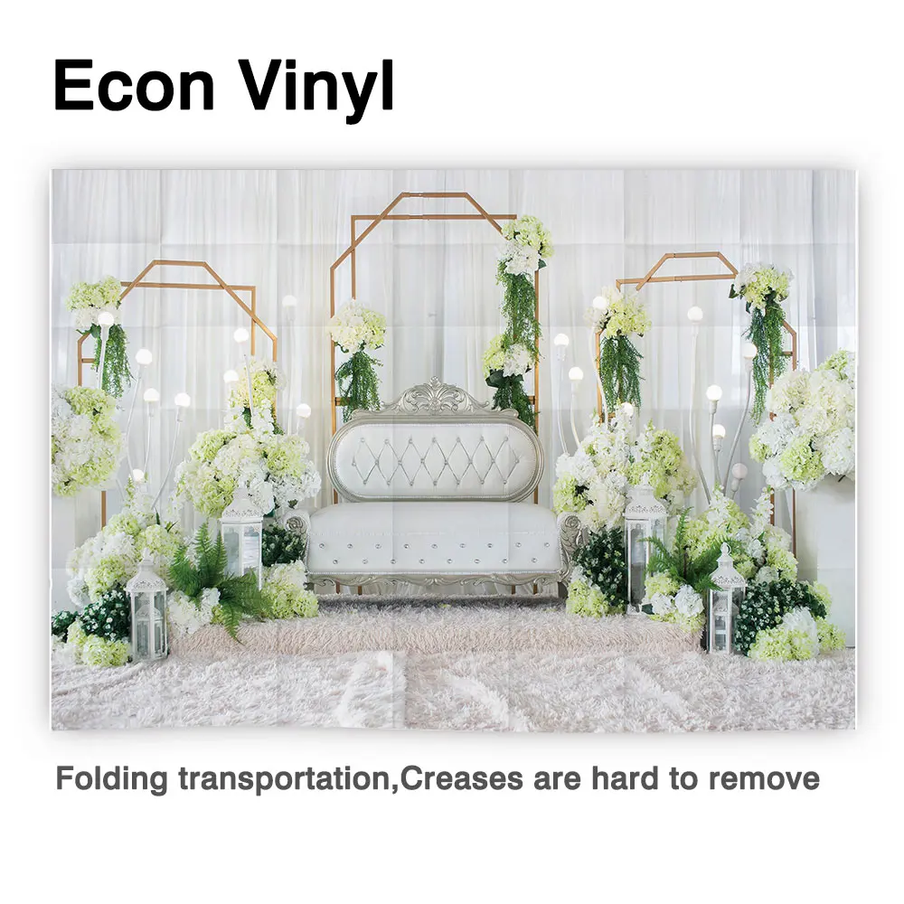 Allenjoy wedding reception backdrop scene hydrangea bride and groom flowers jewels catering decoration background photozone