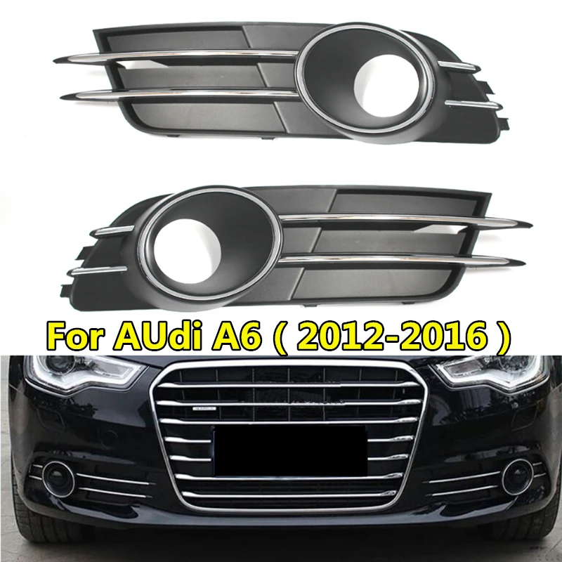 2個フォグランプカバー改築車フロントロアグリルアウディA6 C5 A6L前衛1998 abs replacemレーシンググリル
