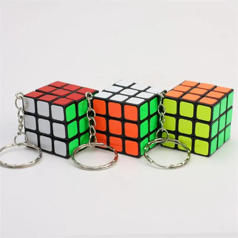 3CM Mini 3x3x3 Magic Cubes Keychain Magic Cubes Pendant Twist Puzzle Antistress Toys for Children Gift Magic Cube