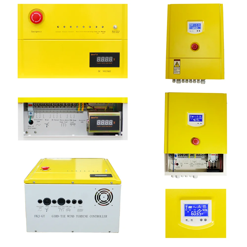 High Efficiency 220V 380V  3KW 5KW 10KW 20KW 30KW Waterproof Wind Turbines Generator Charge Controller Regulator With Dump load