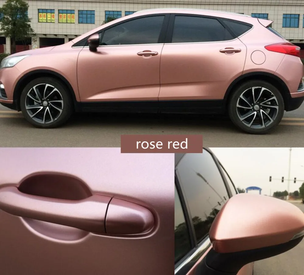 SUNICE 10/20/30/50cm Rose Gold Vinyl Wraps Lightning Metal Car Wrapping Film Vehicle Vinyl Wrap Self Adhesive with Bubble Free