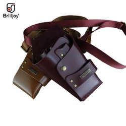 Brilljoy-Bolso de cuero sintético para tijeras de peluquería, bolsa de almacenamiento para peine, para la cintura, novedad