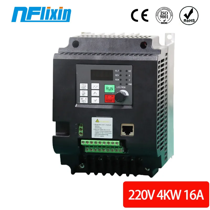 Frequency Converter VFD ZW-CT1 Controller Inverter 4KW One-Way 220v Input and Three-Phase Output Motor Speed