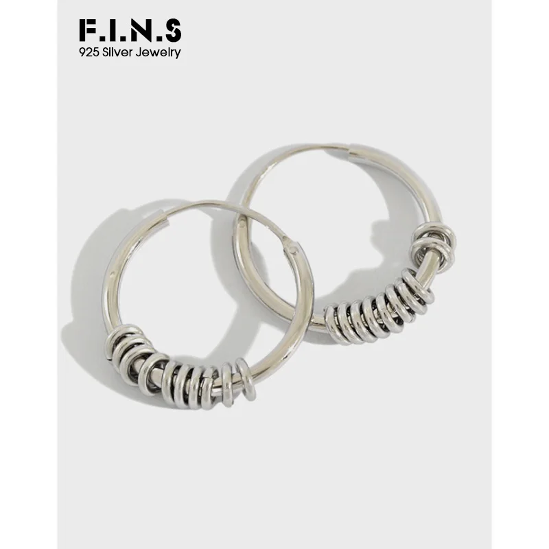 F.I.N.S Simple Fashion Statement Earrings Small Big Hoop Earrings For Women 925 Sterling Silver Circles Earings Fashion Jewelry