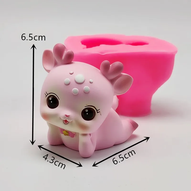 new! 3d Christmas deer silicone mold diy soap candle resin mold chocolate fondant cake decoration tool