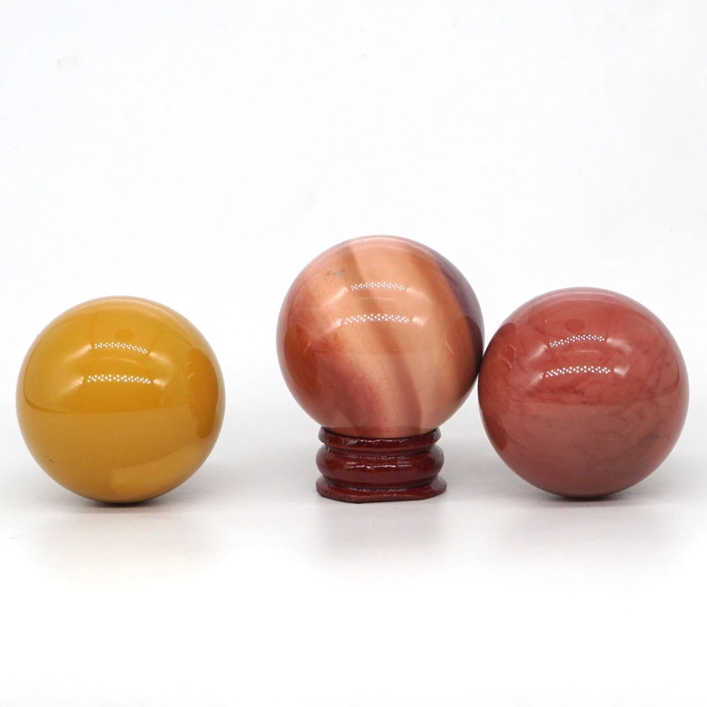 

40mm Natural Gemstone Mookaite Crystal Reiki Healing Sphere Hand Massage Ball Feng Shui Home Decoration With Stand (1pcs)