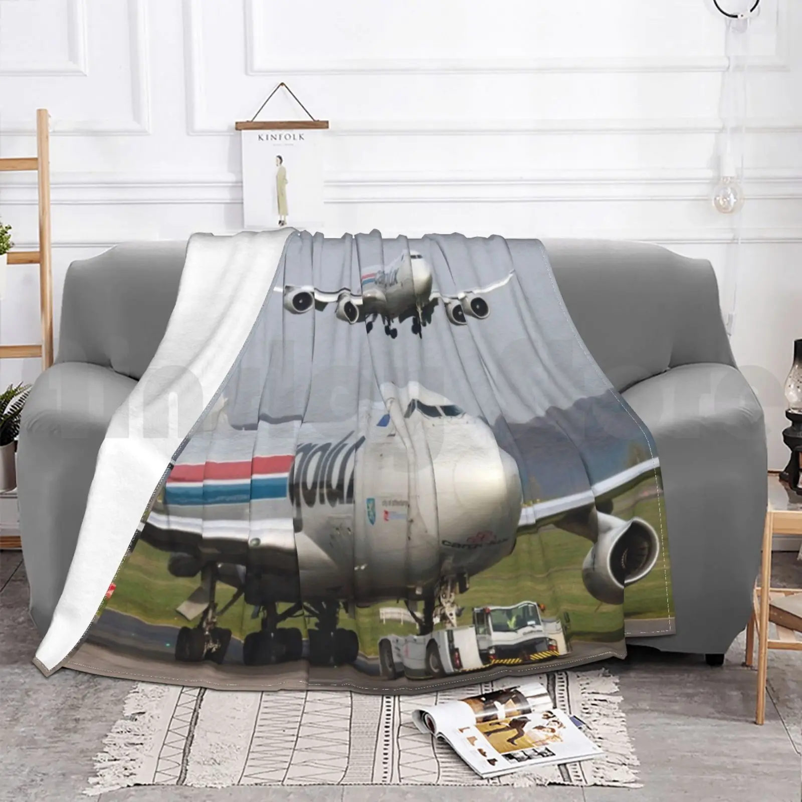 بطانية Cargolux المزدوجة أزياء مخصصة Cargolux 747 اكتشاف طائرة بوينغ