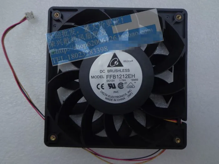 

Delta Electronics FFB1212EH SM00 DC 12V 1.74A 120x120x25mm 3-wire Server Cooling Fan