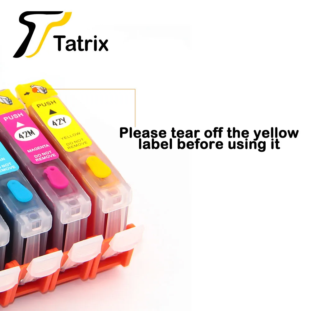 Tatrix New Compatible refillable ink cartridge CLI-42 CLI42 for Canon PIXMA Pro-100 100S printer,Disposable chip