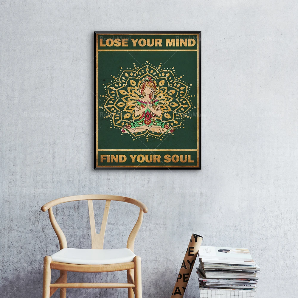 Lose Your Mind Find Your Soul Poster, Spiritual, Floral Art, Floral Poster, Yoga, vintage Print, vintage Poster, Wall Art Decor