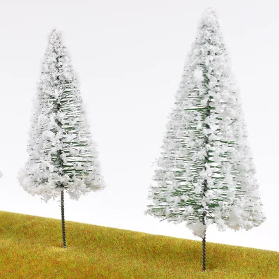 DIY building sand table model material scene making tower shaped tree white iron wire white pine needle N finished tree