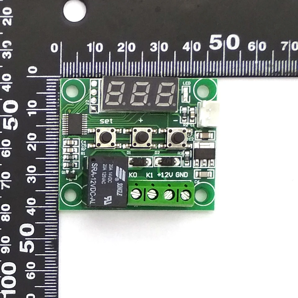 XH-W1209ดิจิตอลจอแสดงผลอุณหภูมิเทอร์โมสวิทช์ควบคุม Mini อุณหภูมิควบคุมอะคริลิคใส DC 12V