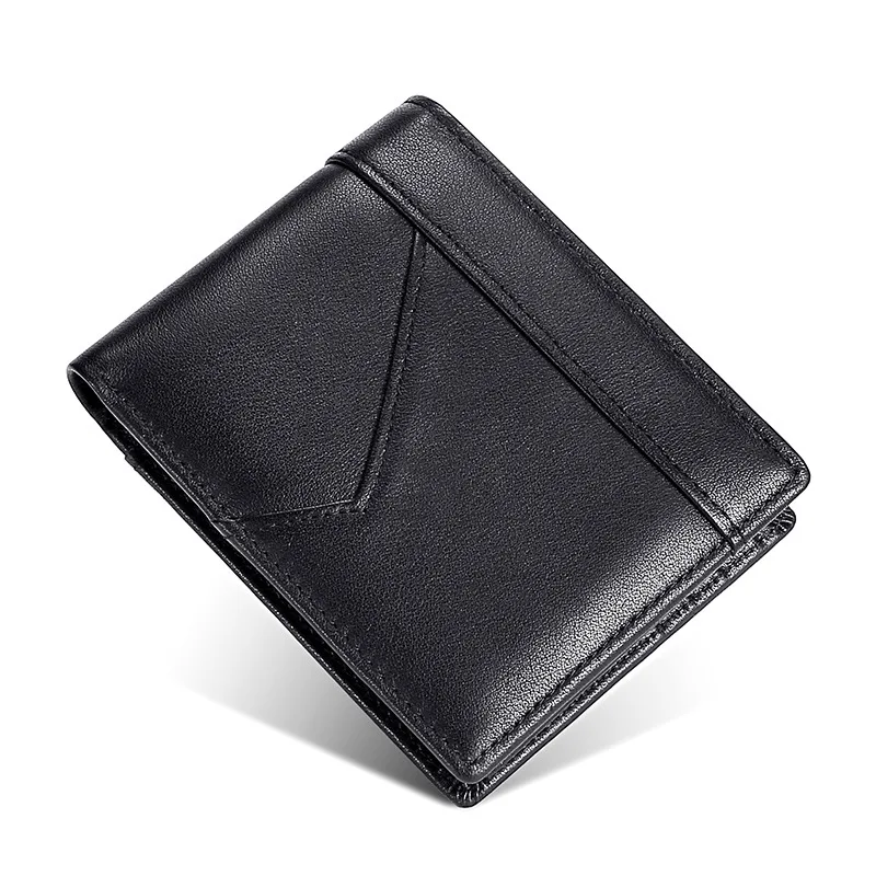 

Casual Wallet Men Slim Genuine Leather Men 's Wallet Rfid Blocking Billfold Purse Luxury Smart Ridge Wallet Business Card Hold