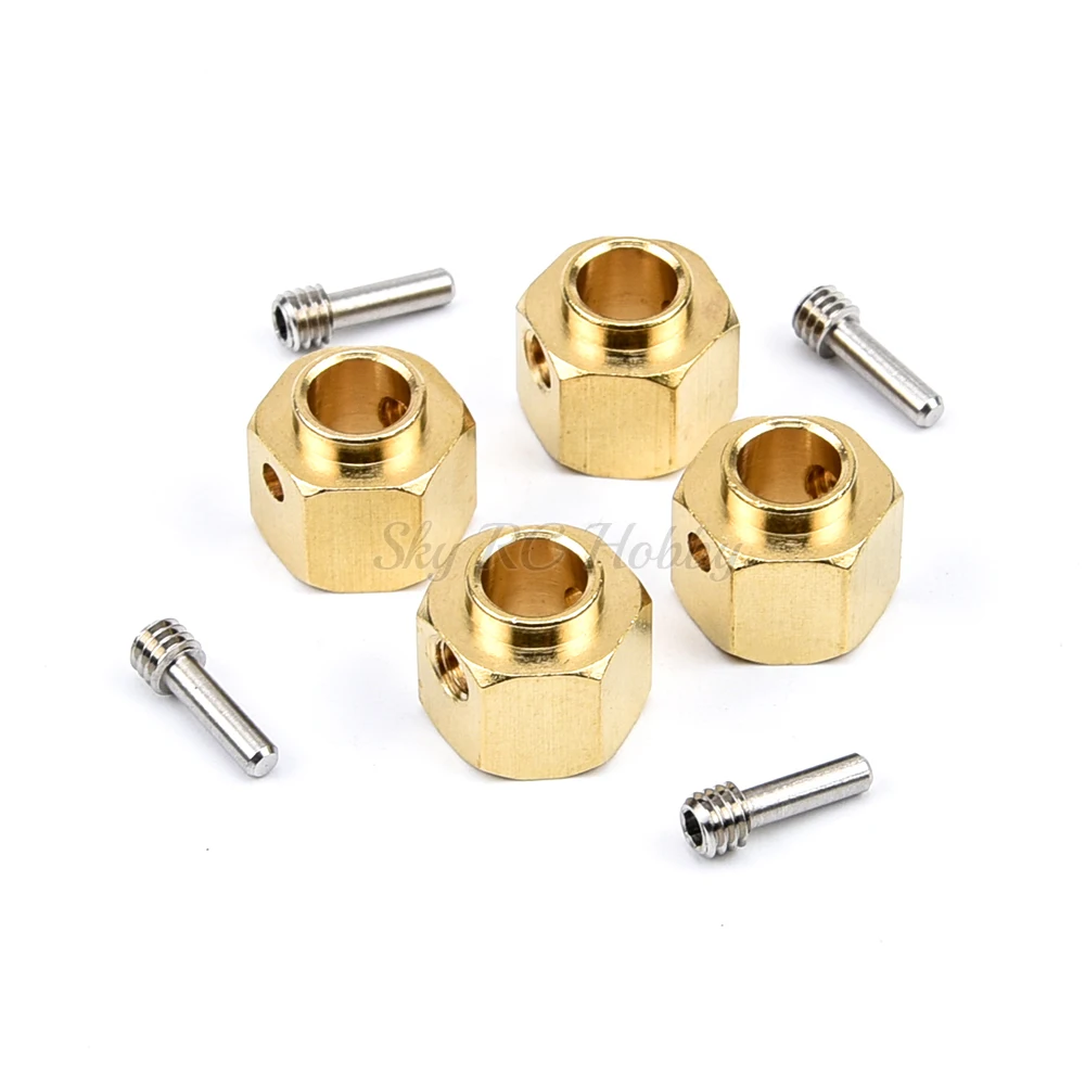 4pcs/lot Heavier Brass 12MM Wheel Hex Extended Adapter 5/6/8/9/10/12mm for TRX TRX -4 Scale Trail Axial SCX10 RC 1/10 Crawler