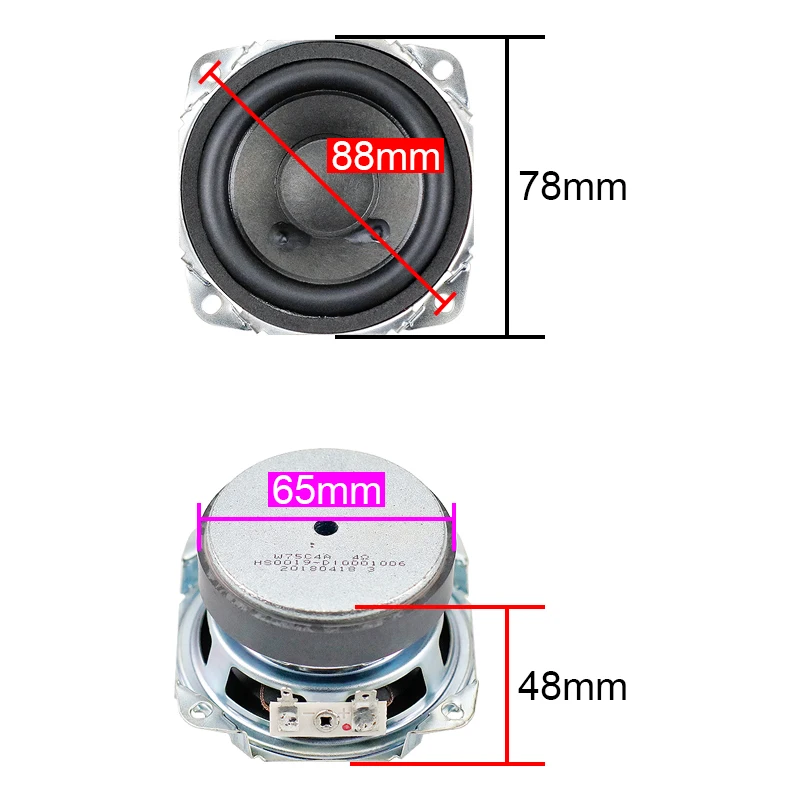 GHXAMP For Harman Kardon 3 Inch 78mm Full Range Speaker 4OHM 15W Portable Tweeter Mid Bass Built-in Audio Driver Unit 2PC rusted