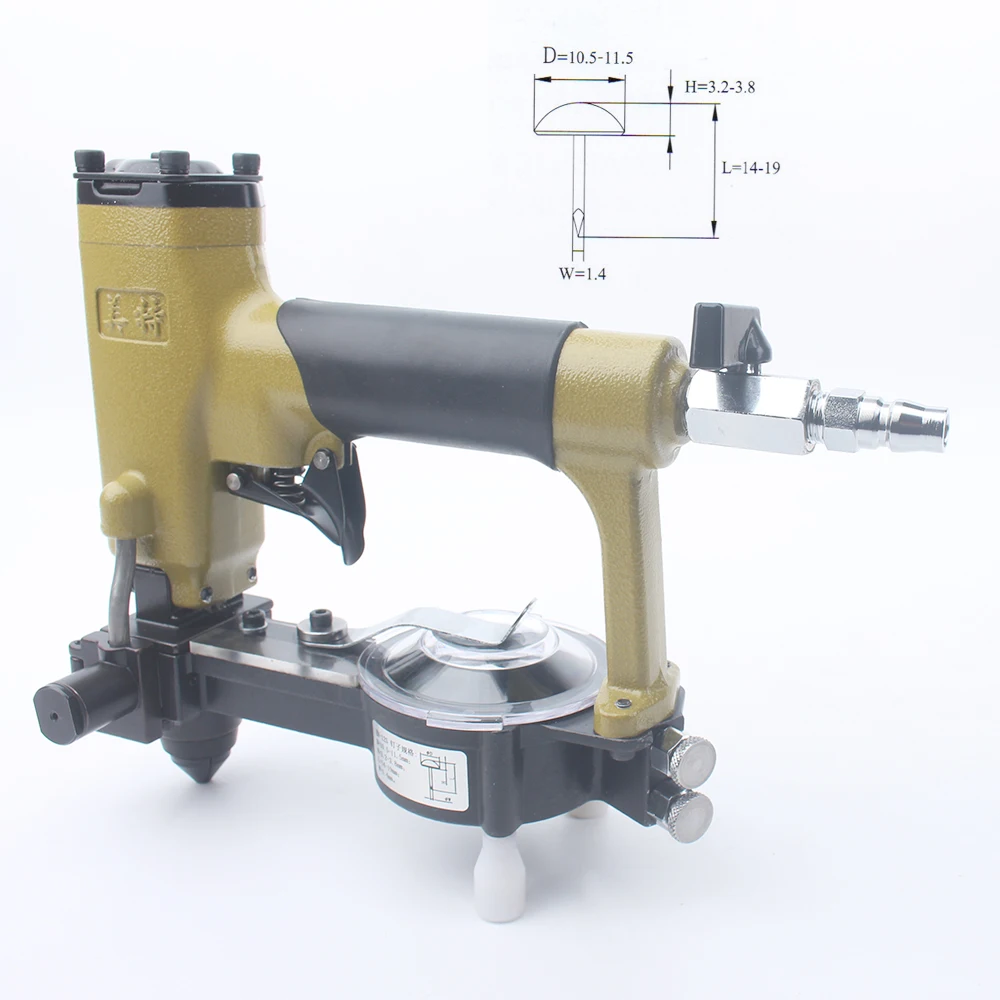 Imagem -02 - Meite Zn12s Pneumático Auto-alimentado Tack Nailler Sofá Grampeador Móveis Decoração Nailler Fortack Tampa Diâmetro 10.5 mm a 11.5 mm