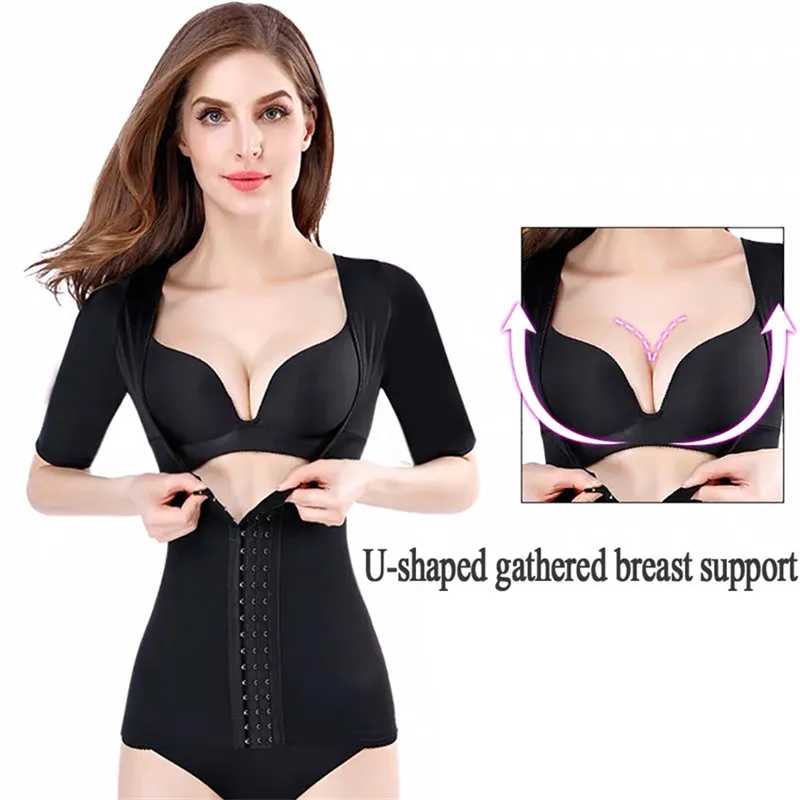 Neues nahtloses Kurzarm-Shapewear-Oberteil zur Taillen- und Bauchkontrolle, Korsett-Unterhemd für Damen, Shaper-Oberteil, Bluse – Detail 11
