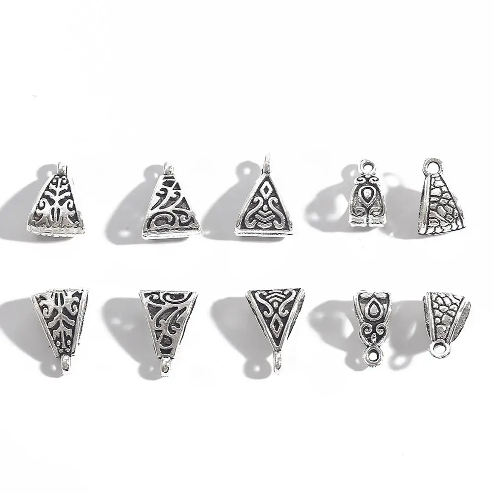 20pcs Connector Charms Bail Beads Antique Silver Color Charms For Jewelry Findings Blank Base Accessories DIY Earrings Necklace