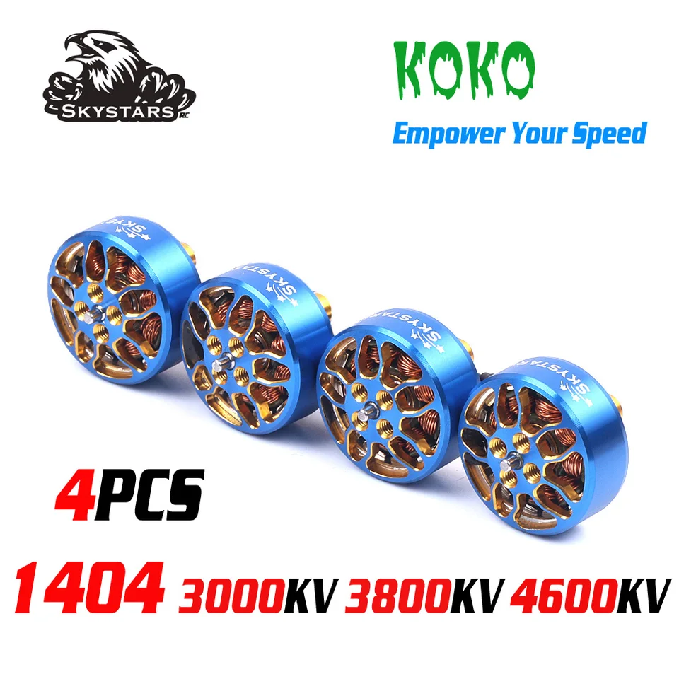 Xing2 1404 3800kv 4600kv moteur sans balais ultraléger 3~4s arbre lipo 1,5mm adapté pour drone cure-dents à hélice 3~4 pouces (1PC 1404 3800KV