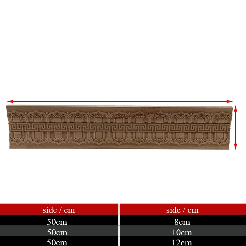 VZLX Wood Carved  Applique Frame Corner Onlay Unpainted Furniture Home Buddha Statue Decoration Lines Door Decor Accessories