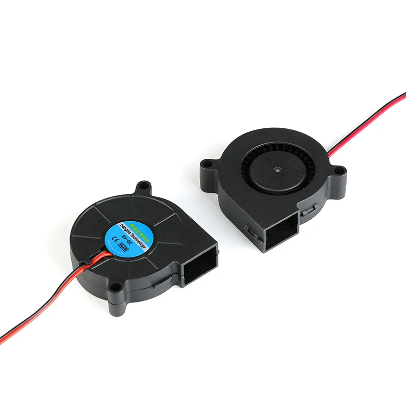 Ventilador de refrigeración de 50mm, 5v, 12 V, manga DC 5, 12 voltios, 2 pines, disipador de calor, radiador de soplado, enfriador sin escobillas