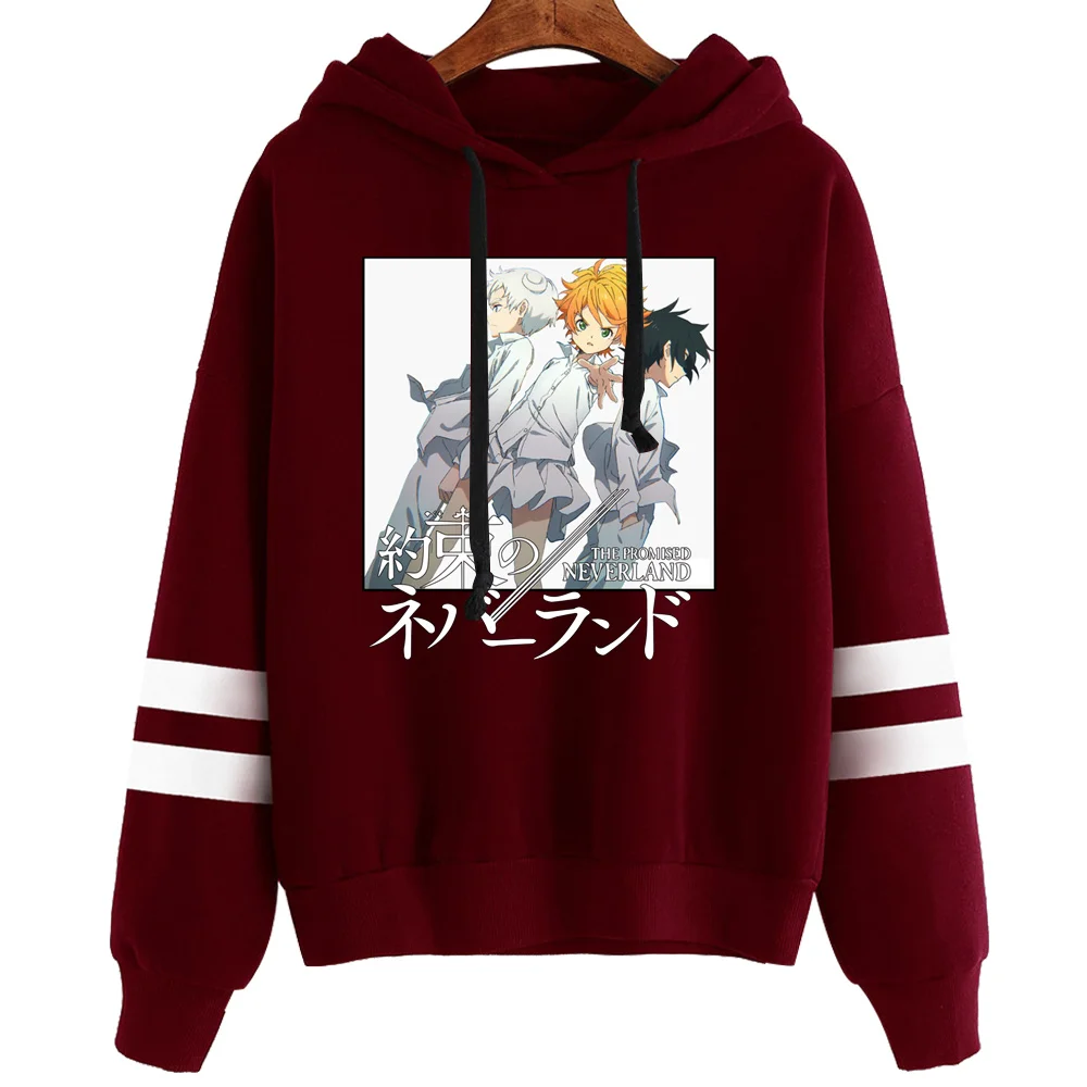 

The Promise Neverland Hoodies Men Women Long Sleeve Sweatshirt Anime Cosplay Manga Loose Oversize Solid Hooded Pullover Sweater