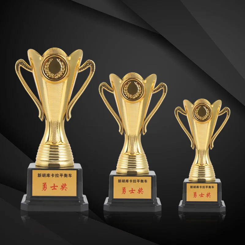 Gold Plated Trophy Cup Award Trophies, Free Customized Trophy, Champion Cup Ceremony, Competition Craft Souvenir