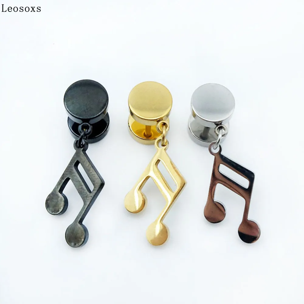 Leosoxs Simple and Short Titanium Steel Earrings Female Wild Anti-allergic Earrings Temperament Earrings Round Pendant Earrings