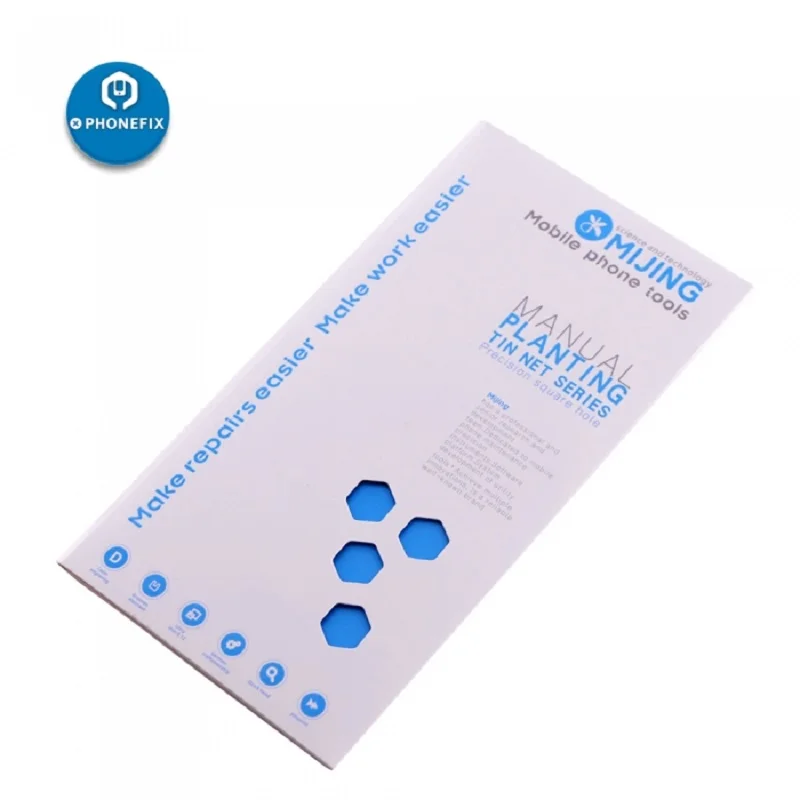 MJ 0.12มม.ดีบุกโรงงานเหล็กสำหรับ iPad 23456 Mini 1234 /Pro BGA Reballing Stencils Precision Hole คู่มือปลูกดีบุกสุทธิ