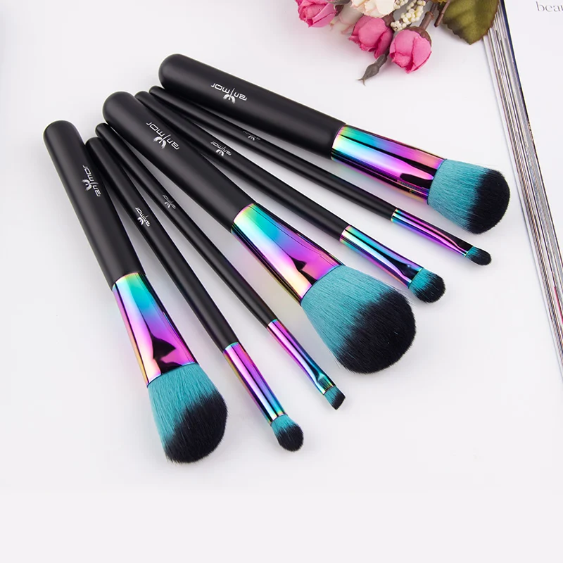 Anmor Rainbow Makeup Brushes 1PCS Wooden Foundation Cosmetic Eyebrow Eyeshadow Brush Make up Brush Kit Set Tool Pincel Maquiagem