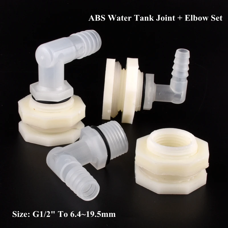 

1 Set G1/2 To 6.4~19.5mm Pagoda Elbow Water Tank Connector Aquarium Tank Watering Irrigation Hose Joint Garden Water Pipe Joints