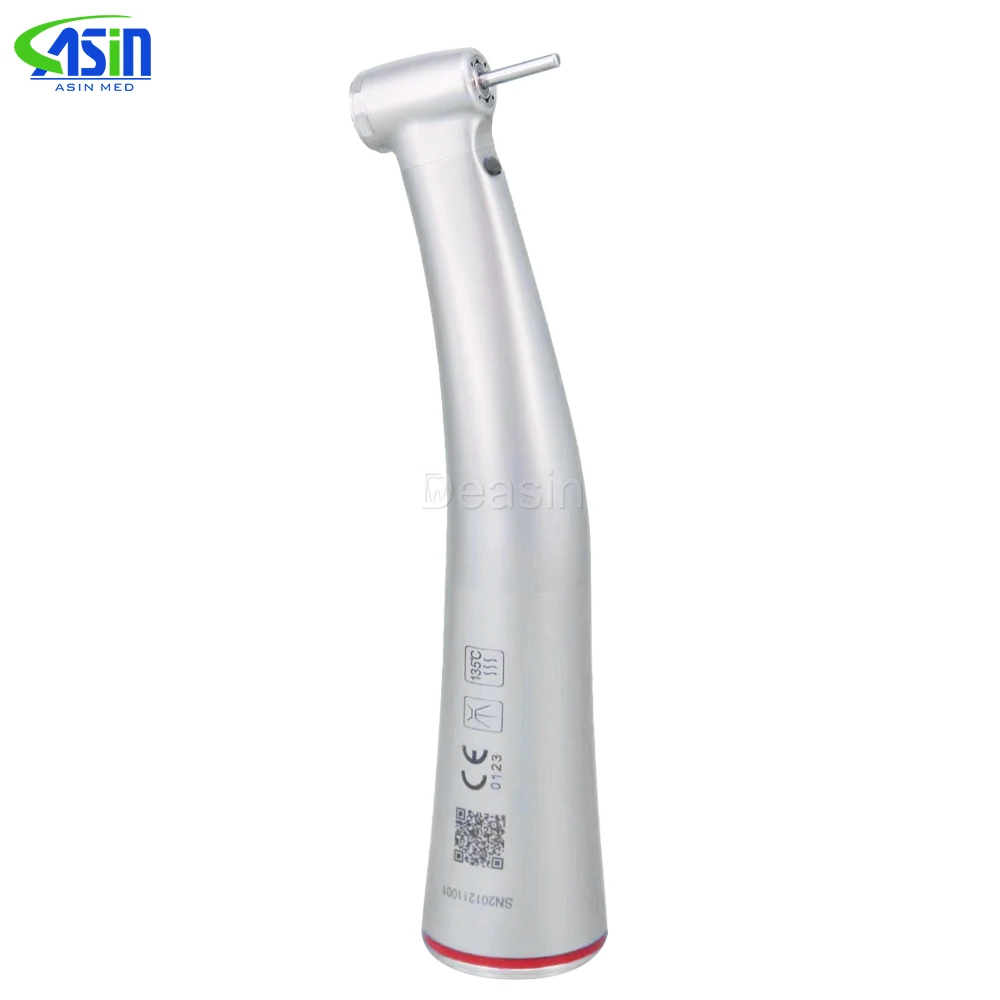 X95L MINI contraangulo Dental 1:5 Increasing Speed Handpiece Against Contra Angle LED Optic Fiber Quattro Spray Red Rings
