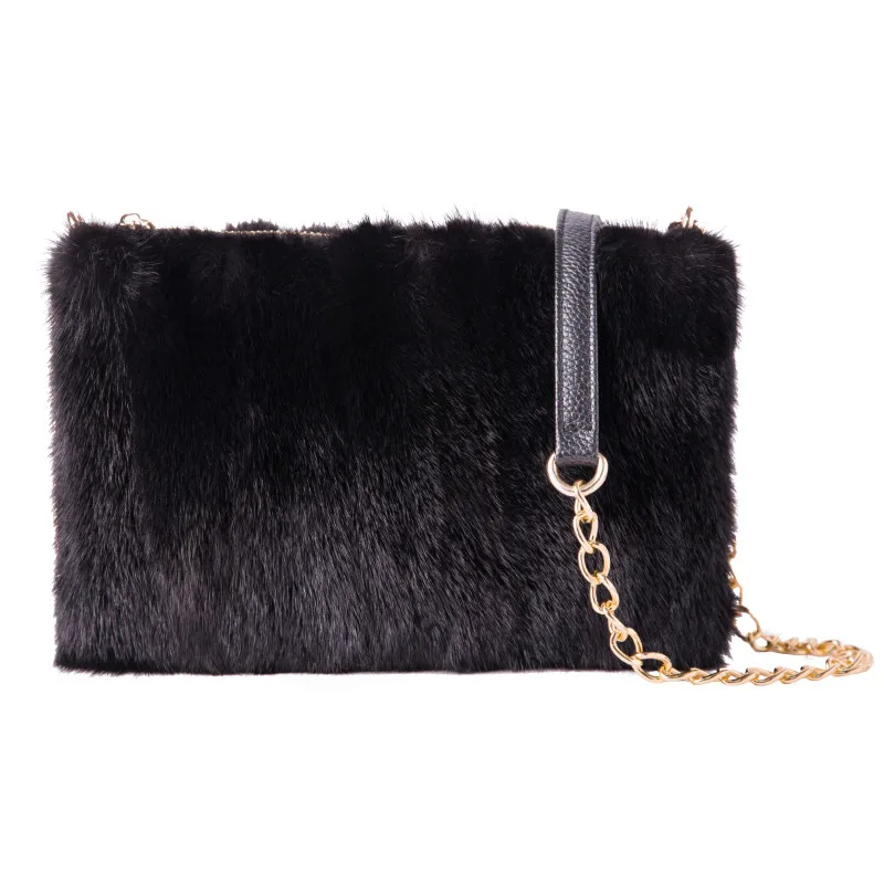 Real Mink Leather Bag Tote Bag Handbag Brand Party Bag Ladies Handbag Luxury Designer Evening Bag Mink Leather Bag