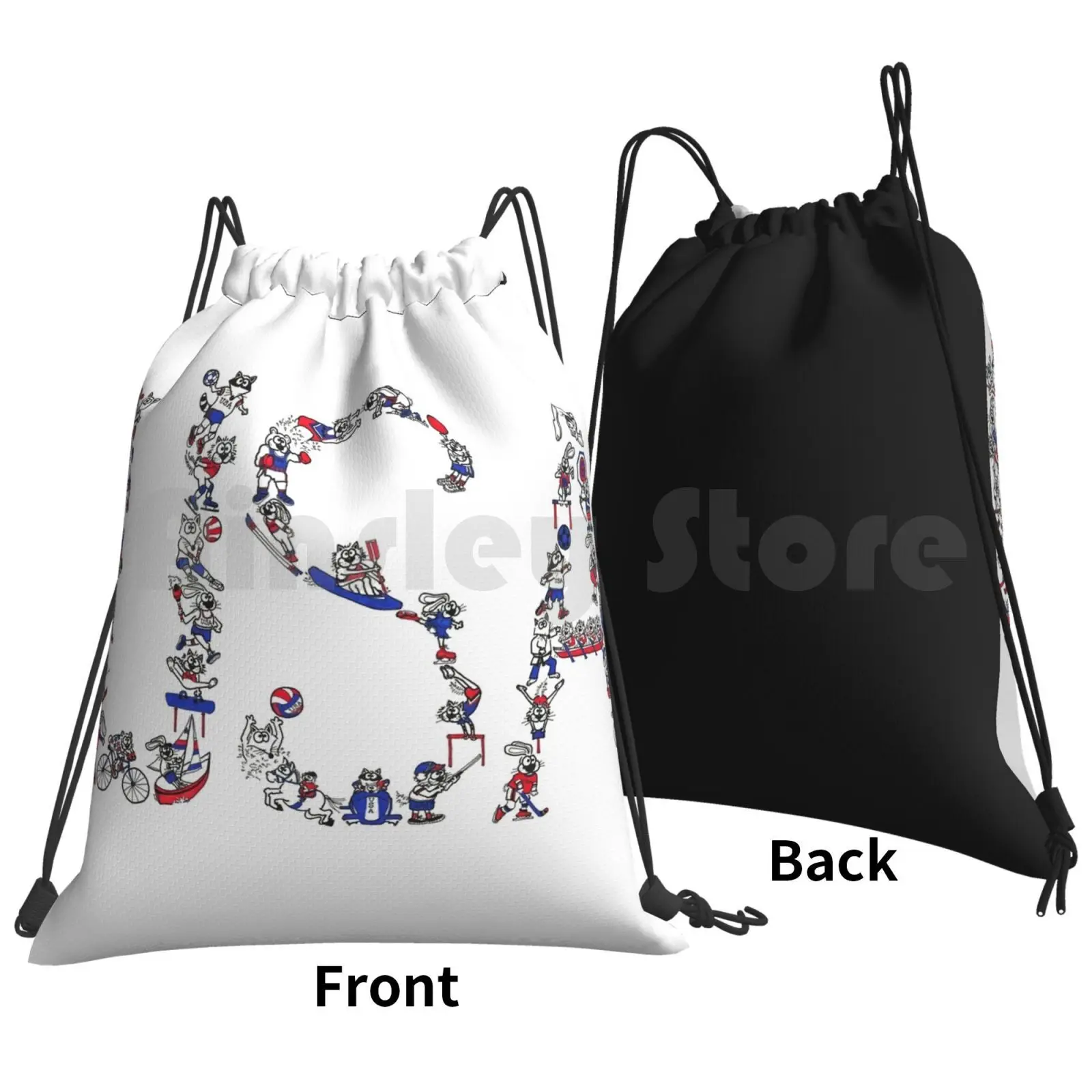 Usa Sports Backpack Drawstring Bags Gym Bag Waterproof Sports Competition Baseball Gymnastics Swimming Skiing Rowing