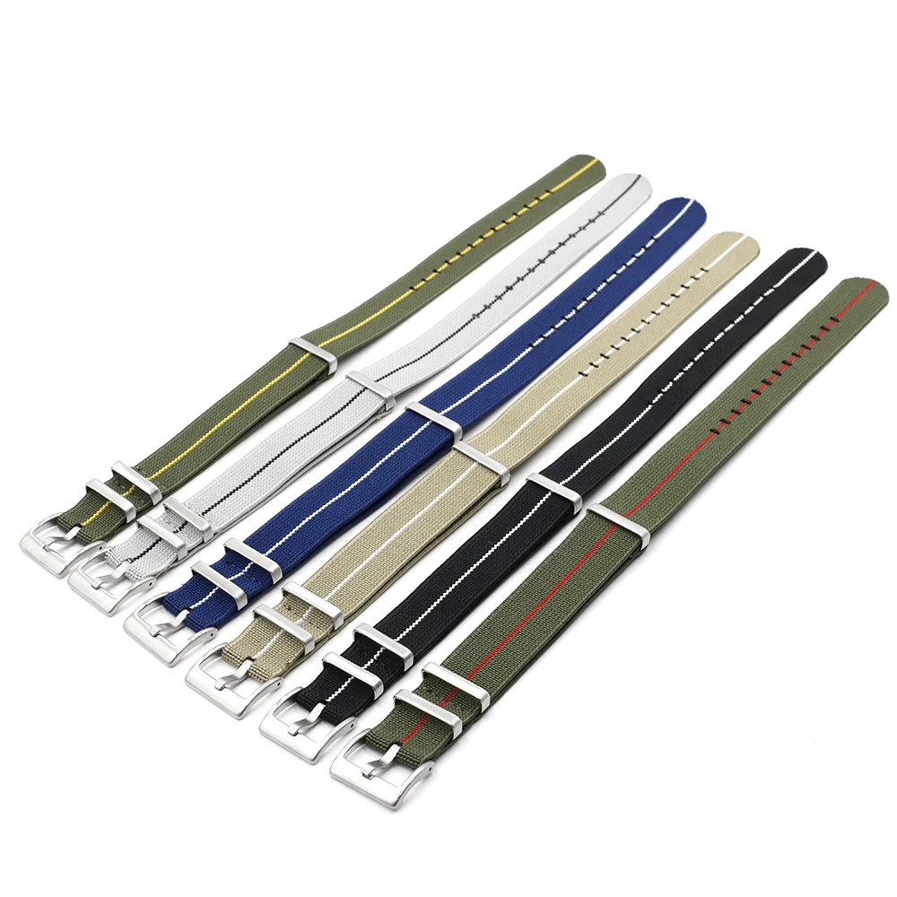 Elastic Nylon Watchband 18mm 20mm 22mm Adjustable Watch Strap Smartwatch Band Fabric Belt Men Women Watch Bracelet Accessories