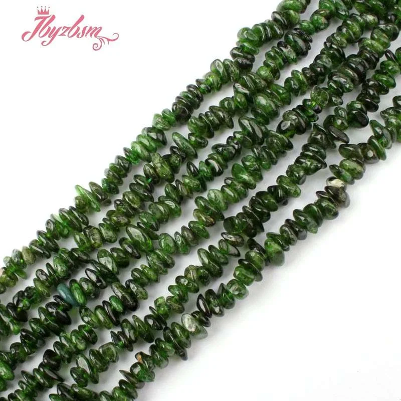 Natural Green Diopside Freeform Irregular 3x5-4x7mm Stone Beads For DIY Necklace Bracelat Woman Jewelry Making 15\