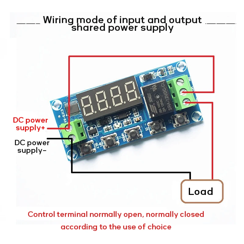 Tablero de Control de relé de tiempo de YX-SJ13, módulo de ciclo de retardo de tiempo de encendido y apagado, DC5V/12V/24V, 5A
