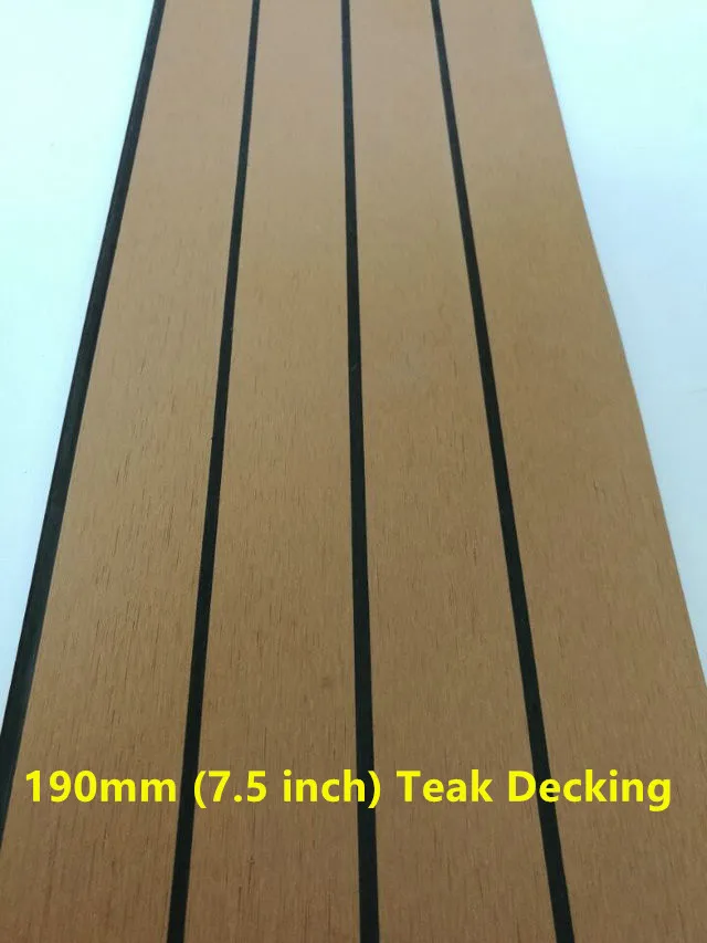 

Boat Marine Yacht Synthetic PVC Teak Decking Flooring with Black Stripes 190mm/50mm