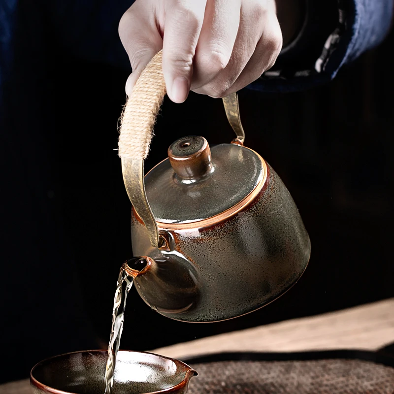 |girder copper pot set the teapot single pot manual household kung fu tea tea firewood iron restoring ancient ways