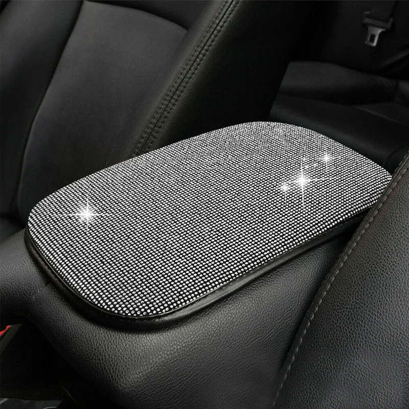 

Universal Car Armrest Pad Cover Bling Diamond Center Console Box Cushion Mat Protector Sparkling Interior Car Storage Case Pad