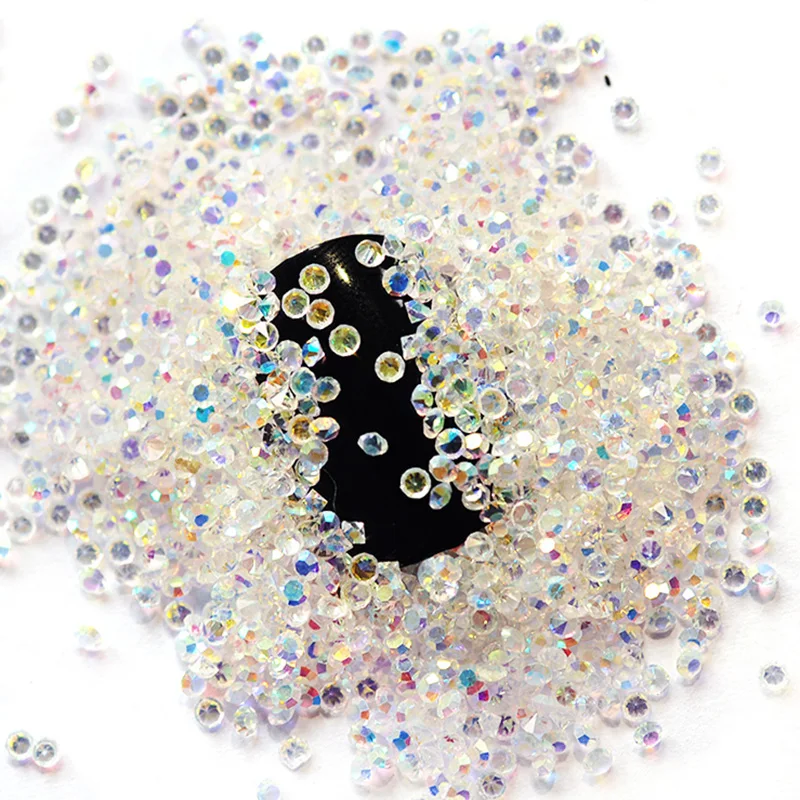 

Wholesale 144000pcs 100bags Mix Size AB & Clear Pixie Crystal Glass Strass Material Nails Rhinestones For Nail Art Decorations