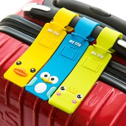 Moda acessórios de viagem bonito animais tira bagagem tag silicone mala id addres titular bagagem embarque tag etiqueta portátil