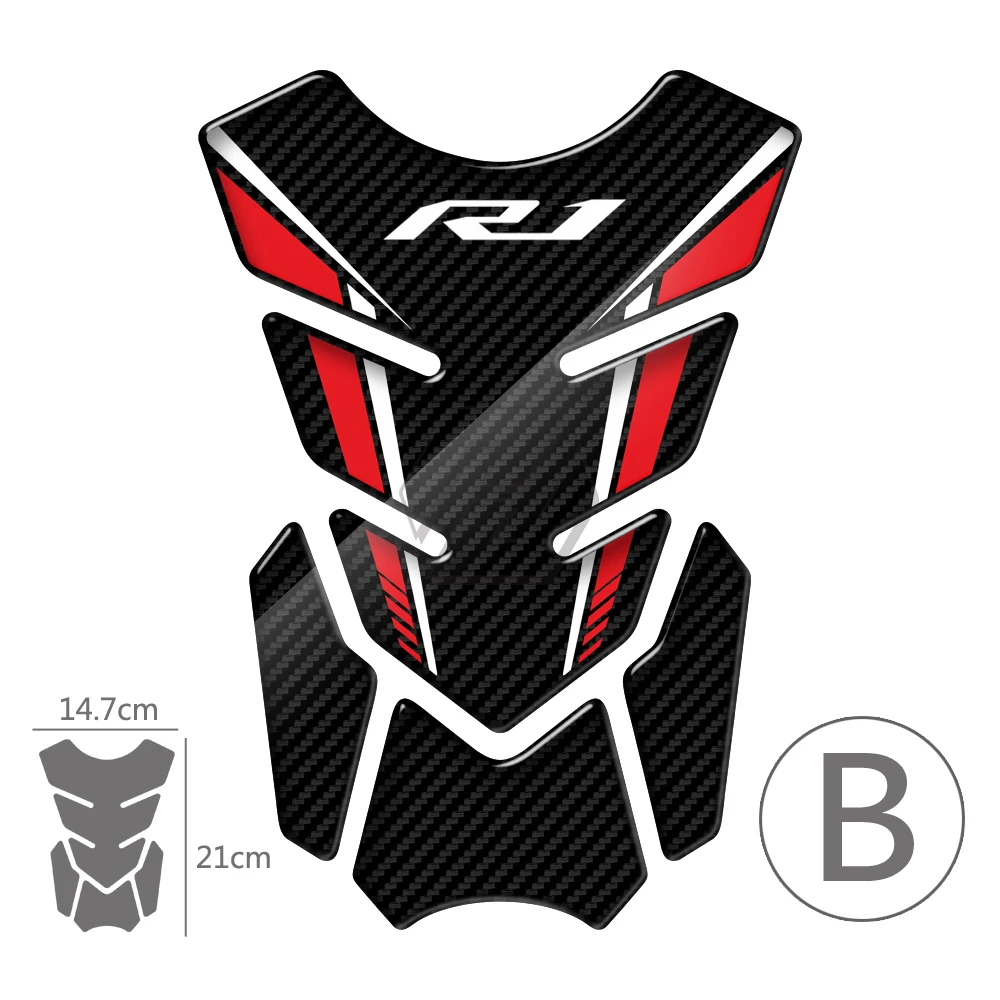 For Yamaha YZF-R1 R1 R1M Street Bike 3D Carbon-look Motorcycle Tank Pad Protector Sticker