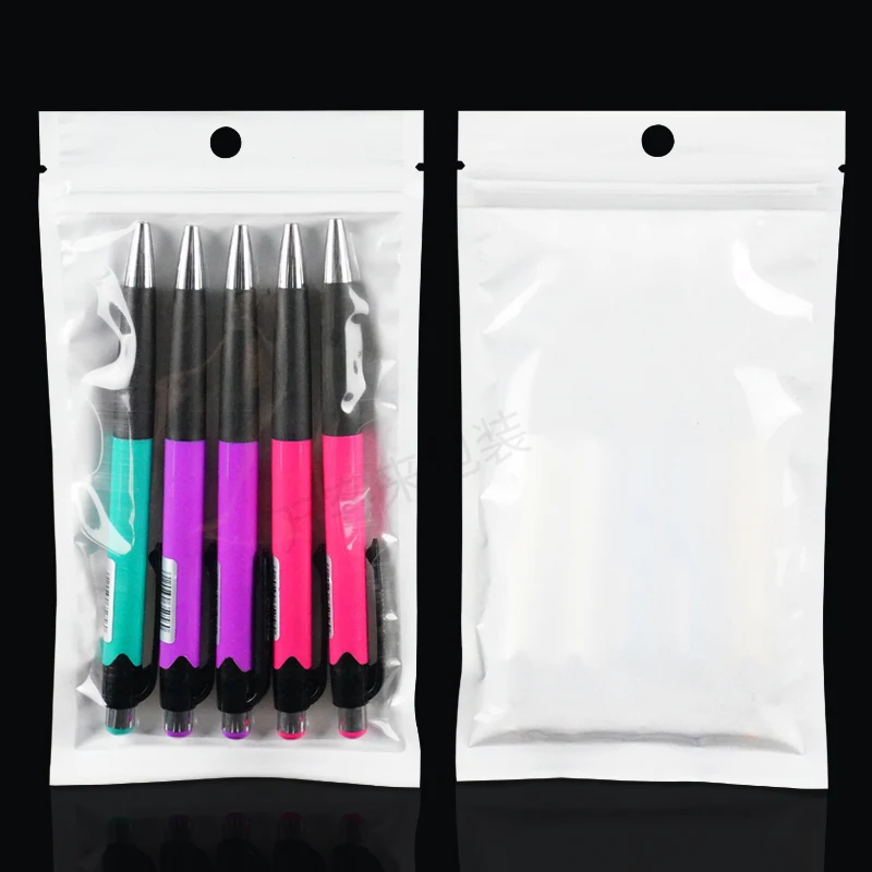 50Pcs Self Sealing Zipper Bag Resealable Packaging Bag Pouches Parts Jewelry Data Cable Storage Bag Pearlescent Film Ziplock Bag