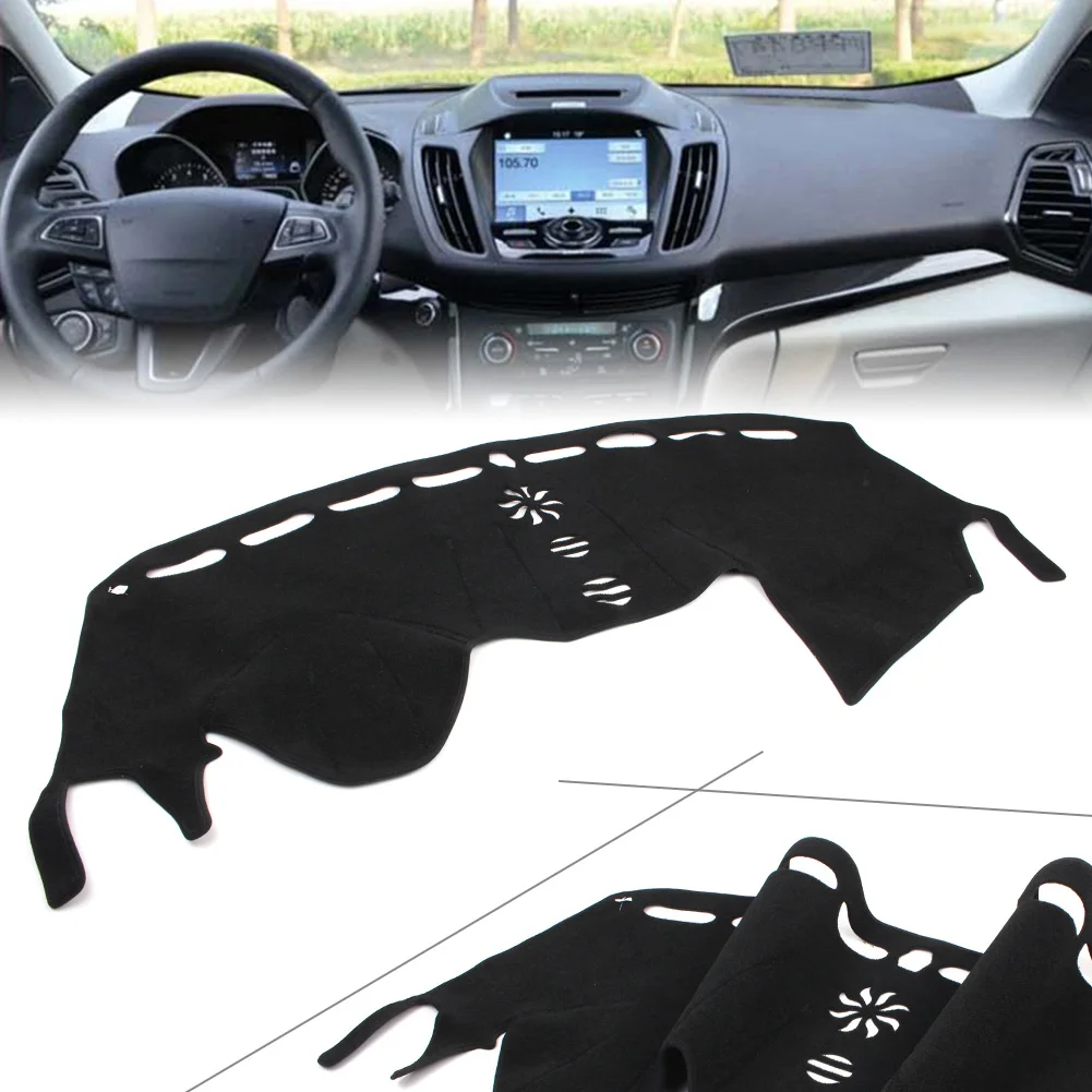 Black Auto Dash Mat Dashboard Cover Dashmat For Ford Escape Kuga 2013 2014 2015 2016 2017 2018 2019 LHD