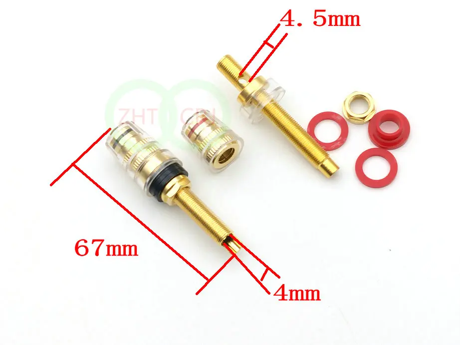 

GOLD PLATED copper Binding Post for Amplifier Speaker 4mm Banana plug New