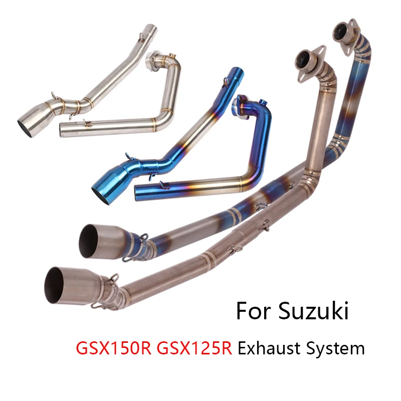 

For Suzuki GSX150R GSX125R Exhaust System Motorcycle Header Mid Link Pipe Slip On 51mm Mufflers Titanium Alloy Stainless Steel