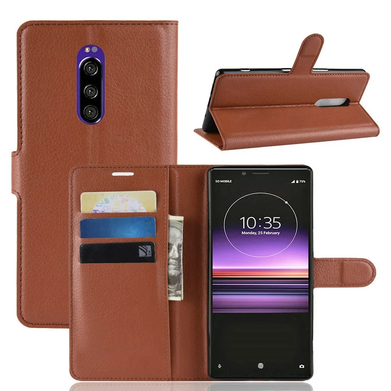 for Sony Xperia 1 J8110 J8170 J9110 Wallet Phone Case for Sony Xperia 1 Flip Leather Cover Case Etui Fundas case